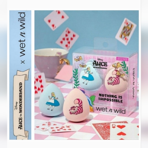 DISNEY Alice in Wonderland Wet n Wild 2 pc. sponge set NIP Ltd. Ed. Make Up - Picture 2 of 5